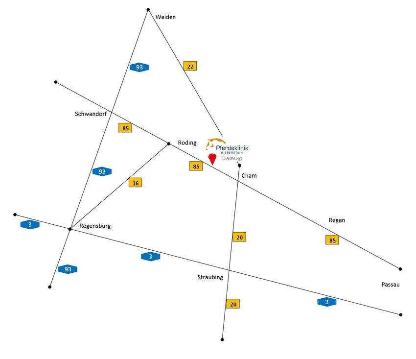 Kartengrafik der Anfahrt